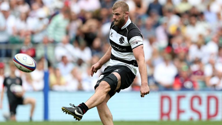Former England and Saracens second row George Kruis landed three conversions in his final game before retirement 