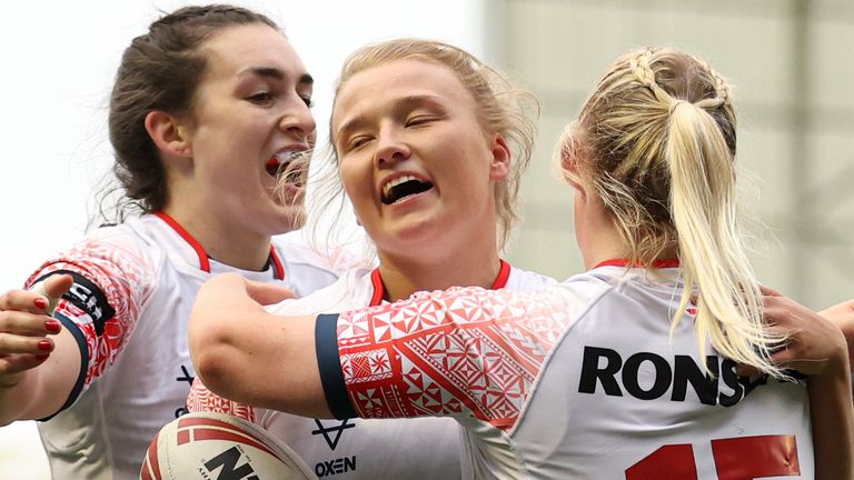 Georgia Roche scored two tries for England in the win over France