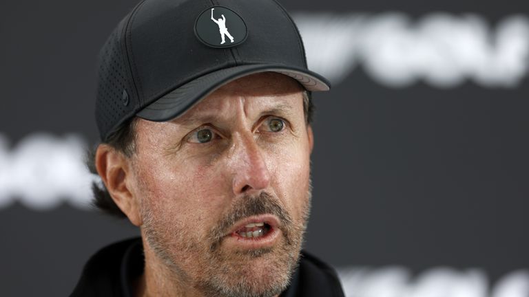 Phil Mickelson during a press conference at the Centurion Club, Hertfordshire ahead of the LIV Golf Invitational Series