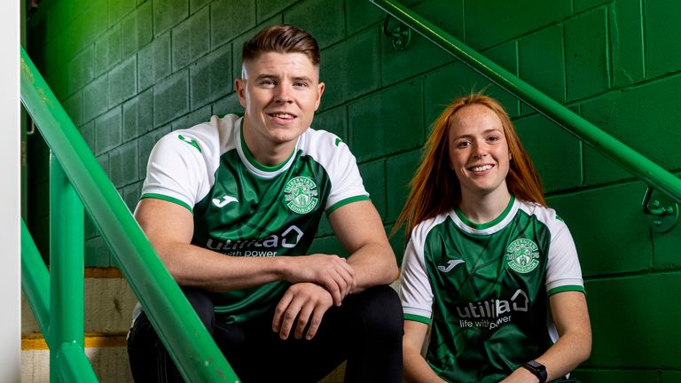 Hibernian Season 22/23 kit launch....Picture: Alan Rennie.