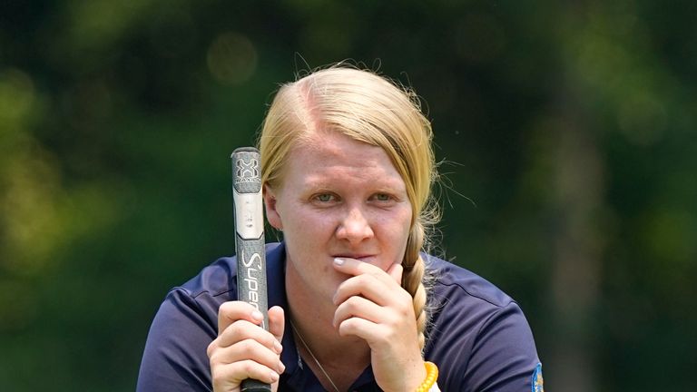 Swedish amateur golfer Ingrid Lindblad has her feet firmly on the ground after leading day one of the US Women's Open. 