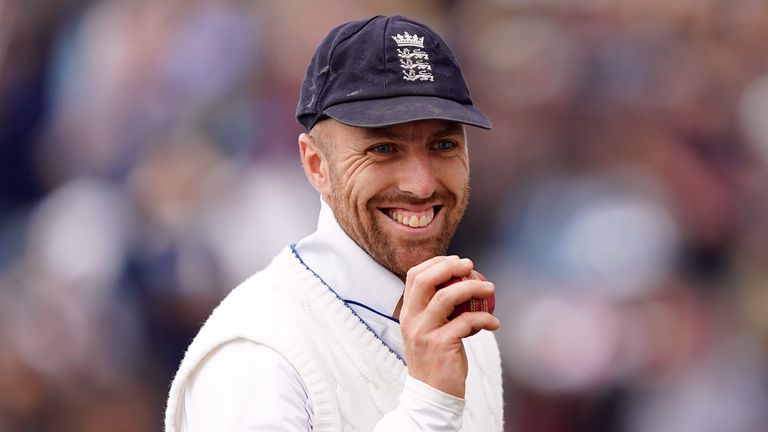 England&#39;s Jack Leach walks off with the ball after taking five wickets in New Zealand�s second innings and ten in total for the match during day four of the third LV= Insurance Test Series Match at Emerald Headingley Stadium, Leeds.