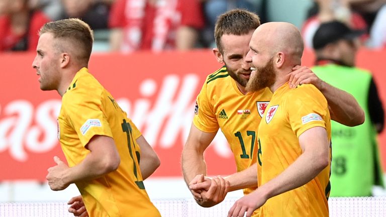 Jonny Williams celebrates his fine finish