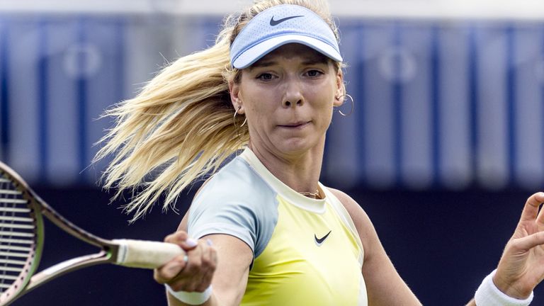 Katie Boulter in action at Eastbourne