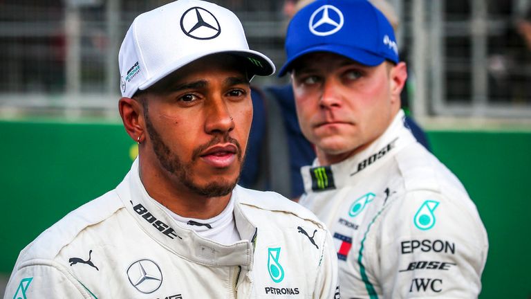 Valtteri Bottas had led the race before a puncture saw his teammate take victory.