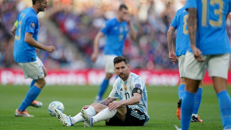 Lionel Messi for Argentina against Italy in Finalissima at Wembley