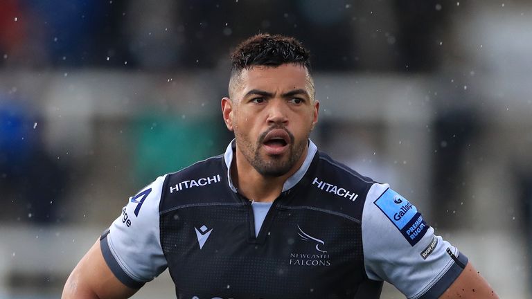 Newcastle Falcons&#39; Luther Burrell during the Gallagher Premiership match at Kingston Park