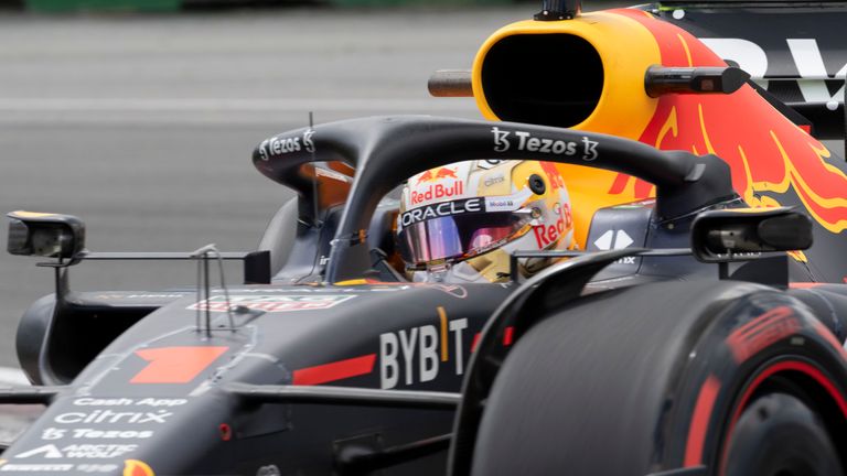Red Bull Racing driver Max Verstappen, of the Netherlands, takes part in the first practice session at the Formula One Canadian Grand Prix auto race in Montreal, Friday, June 17, 2022. (Jacques Boissinot/The Canadian Press via AP)