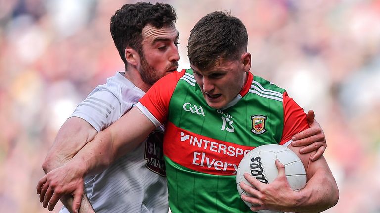 James Carr of Mayo in action against Kevin Flynn of Kildare