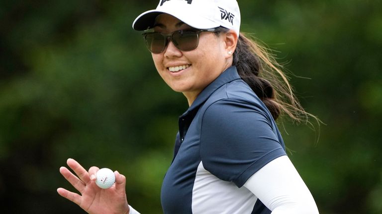 Mina Harigae could not replicate her first-round 64 but still shares the lead