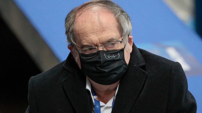 Noel Le Graet during the International Friendly Game football match between France and Finland on November 11, 2020 at Stade de France in Saint-Denis, France - Photo Stephane Allaman / DPPI STEPHANE ALLAMAN / DPPI / Europa 11/11/2020 (Europa Press via AP)