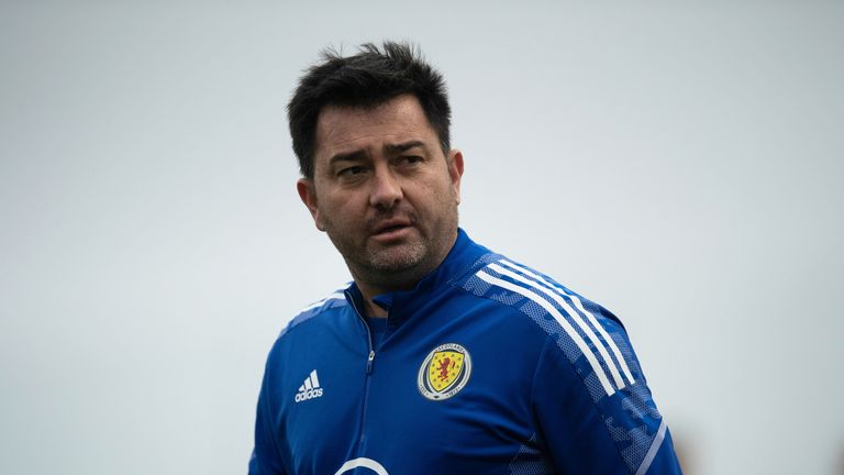 MURCIA, SPAIN - FEBRUARY 18: Scotland Manager Pedro Martinez Losa after a Pinatar Cup match between Scotland and Slovakia at the Pinatar Arena, on February 18, 2022, in Murcia, Spain. (Photo by Jose Breton / SNS Group)
