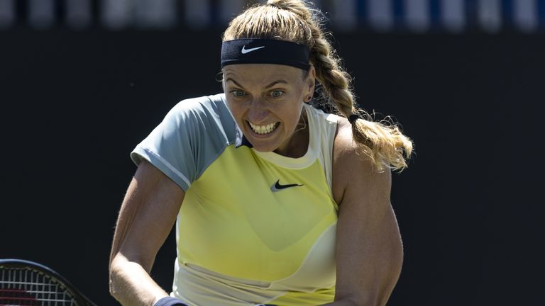 Petra Kvitova in action in Eastbourne