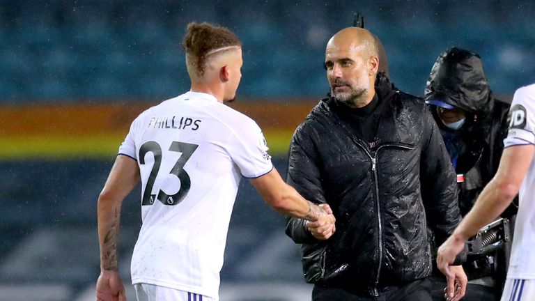 Phillips first came up against Guardiola&#39;s City as Leeds drew 1-1 with them in October 2020