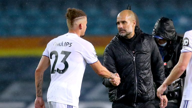 Phillips first came up against Guardiola's City as Leeds drew 1-1 with them in October 2020