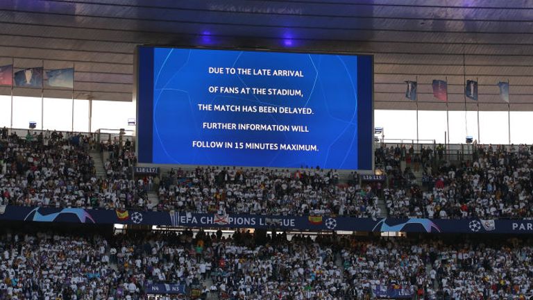 The Champions League final was delayed by over 30 minutes