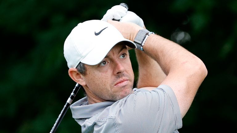 Rory McIlroy in action at the Travelers Championship