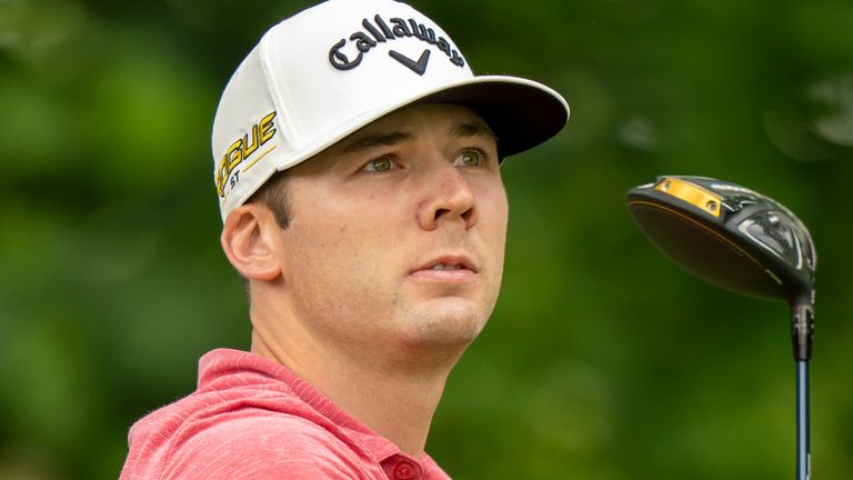 Sam Burns of the United States watches his tee shot on the second hole in the third round of the Canadian Open golf tournament in Toronto on Saturday, June 11, 2022. (Frank Gunn/The Canadian Press via AP)