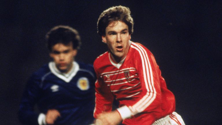 Kenny Jackett during the 1985 loss to Scotland