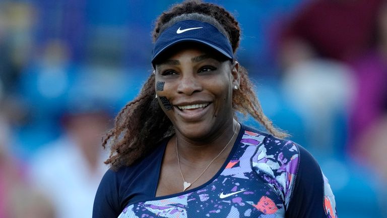 Serena Williams will now concentrate on preparing for Wimbledon after her doubles partner Ons Jabeur suffered a right knee injury ahead of their semi-final in Eastbourne