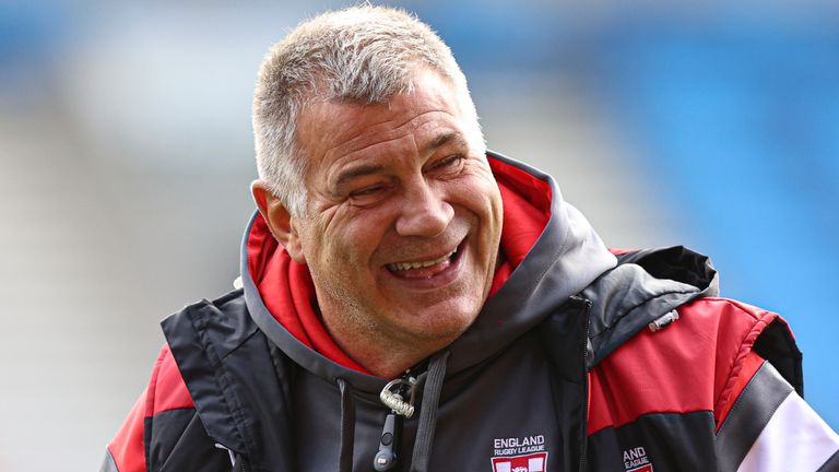 Picture by Paul Currie/SWpix.com - 22/10/2021 - Rugby League - England Rugby League - Captains Run - AJ Bell Stadium Stadium, Salford, England - England Coach Shaun Wane