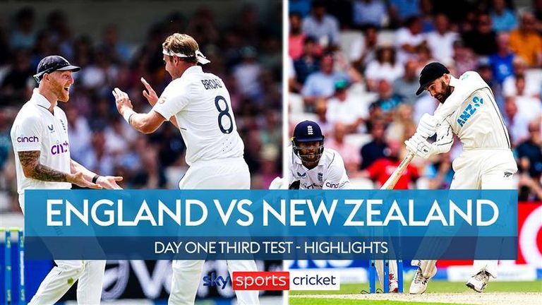Highlights from day one of the third Test between England and New Zealand at Headingley.