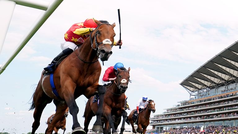 State Of Rest hangs on by the rail to win the Prince Of Wales's Stakes