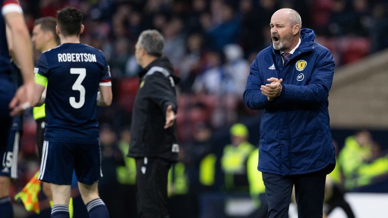 Scotland manager Steve Clarke issues instructions