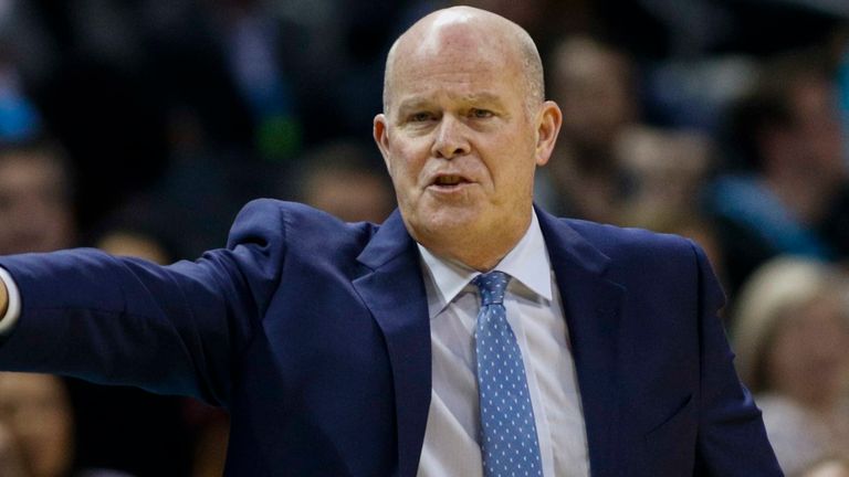 Steve Clifford pictured on the sideline at a game in Charlotte during his spell in charge of the Orlando Magic