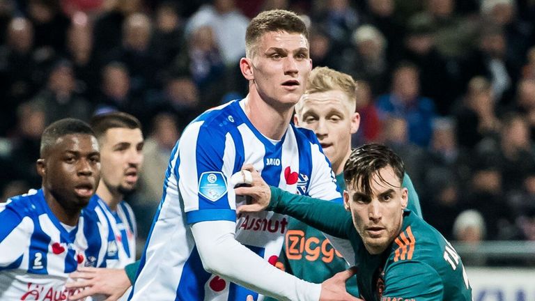 Sven Botman in action for Heerenveen against former club Ajax