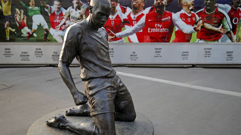 Thierry Henry’s statue outside Emirates Stadium