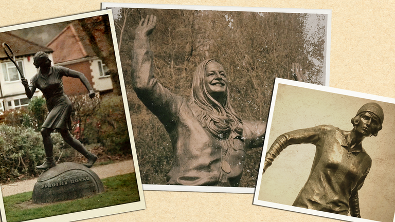 Women's sporting statues