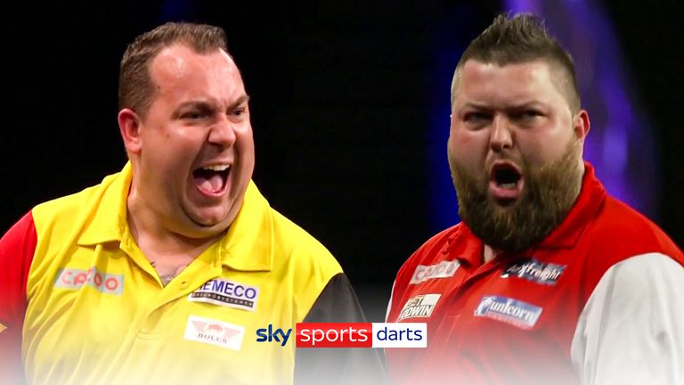 Michael Smith was in red-hot form as England set up a quarter-final meeting with Scotland at the World Cup of Darts. Here's the best of the action from the evening session in Germany...