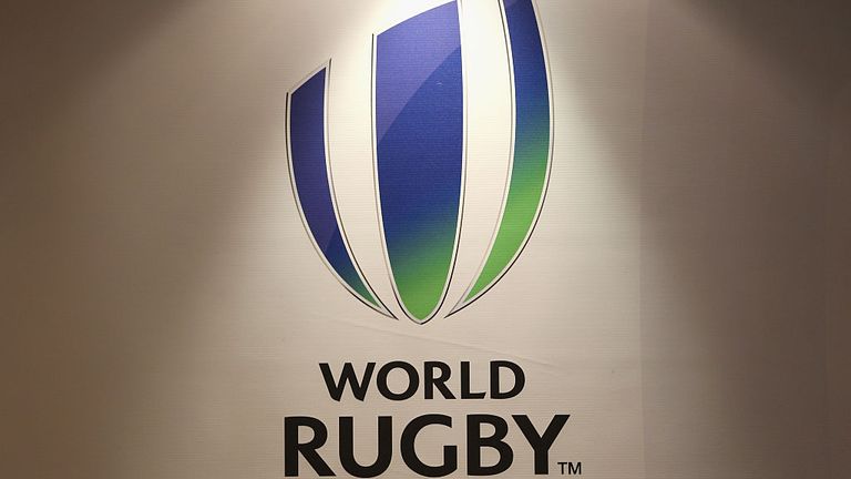 during a media conference to introduce the new World Rugby Chairman and Vice-Chairman on May 11, 2016 in Dublin, Ireland.