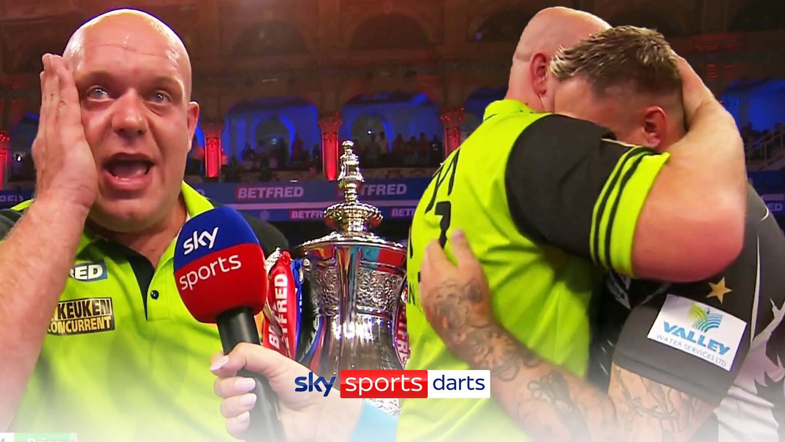 World Matchplay Darts Michael van Gerwen lifts his third title in