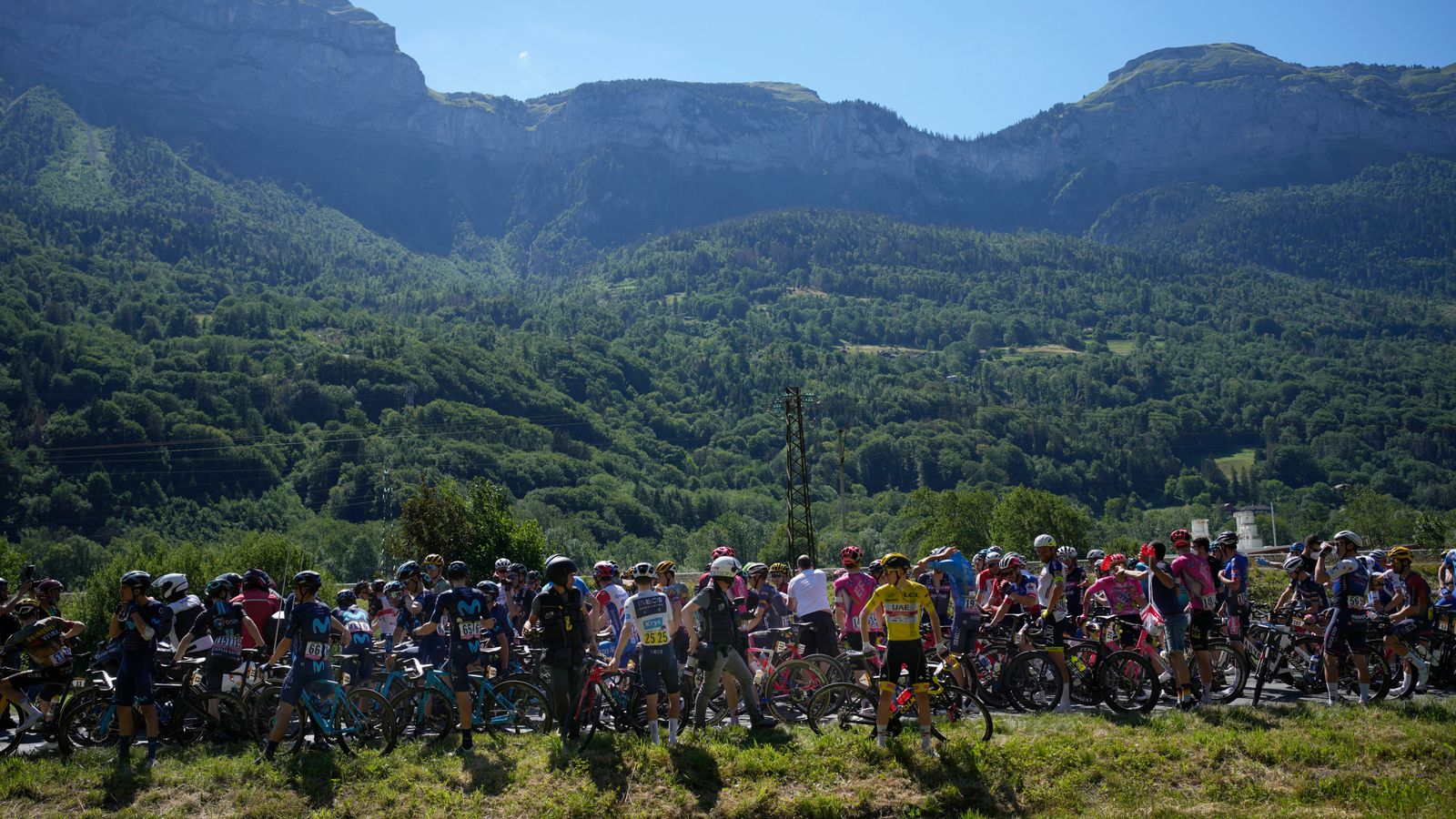 In pictures Tour de France stage brought to standstill after protest