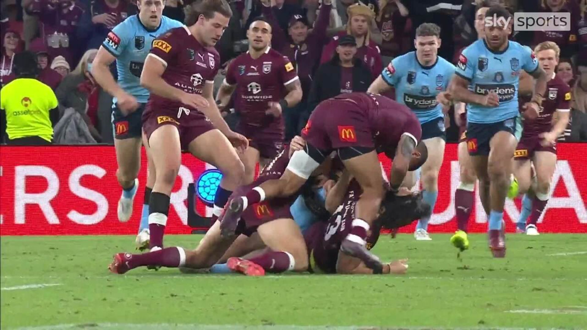 'There's real anger!' Wild punch-up in State of Origin