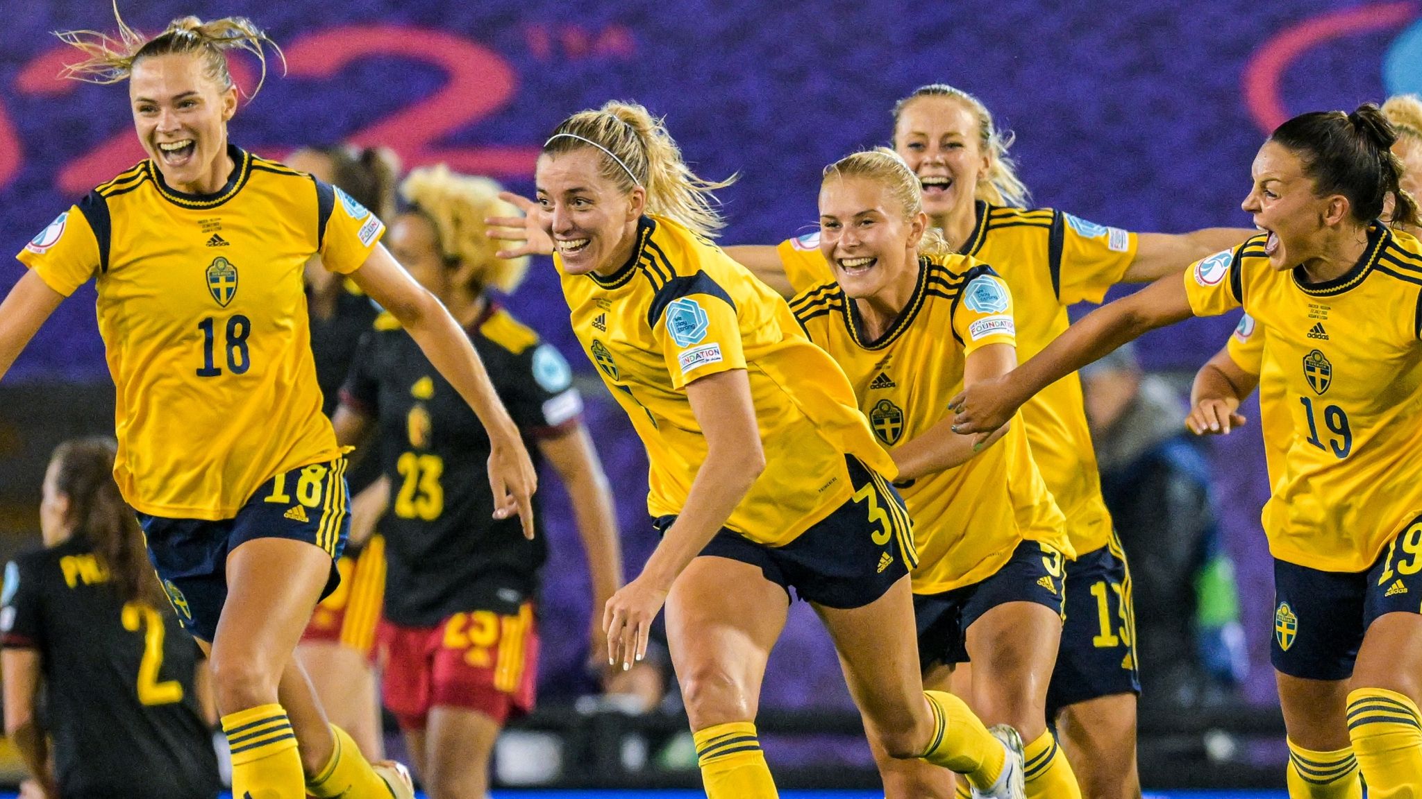Sweden Women 1-0 Belgium Women: Sweden set up England semi-final after  Linda Sembrant's last-gasp goal | Football News | Sky Sports