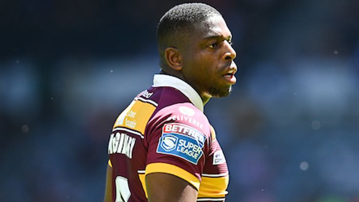 Picture by Will Palmer/SWpix.com - 10/07/2022 - Rugby League - Betfred Super League Magic Weekend - Huddersfield Giants v Salford Red Devils - St. James' Park, Newcastle, England - Jermaine McGillvary of Huddersfield Giants looks on during the match against Salford Red Devils