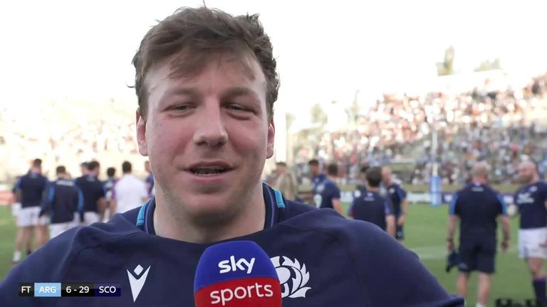 Hamish Watson says playing for Scotland is the biggest 'honour' as he marked his 50th appearance with a try in a dominant performance over Argentina