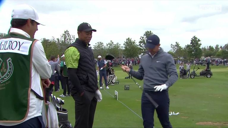 Rory McIlroy tests Tiger Woods driver ahead of JP McManus Pro Am tournament.