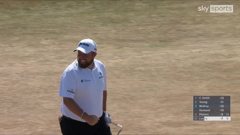 Shane Lowry went to -7 then -9 in the standings after hitting two spectacular chip shots for the Eagles on the 9th and 10th holes!