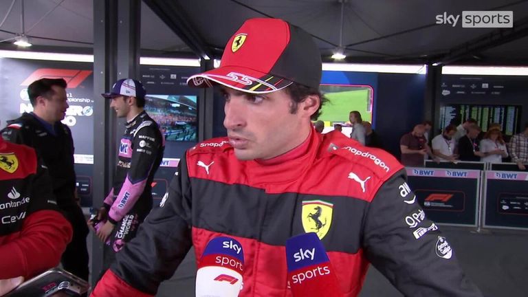 Carlos Sainz expresses his heartbreak after his car caught on fire, eliminating him from the race at the Austrian Grand Prix.