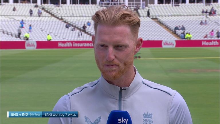 Ben Stokes gives his reaction to England's stunning victory over India in the fifth Test, calling the last five weeks 'the most fun' he has had in his career
