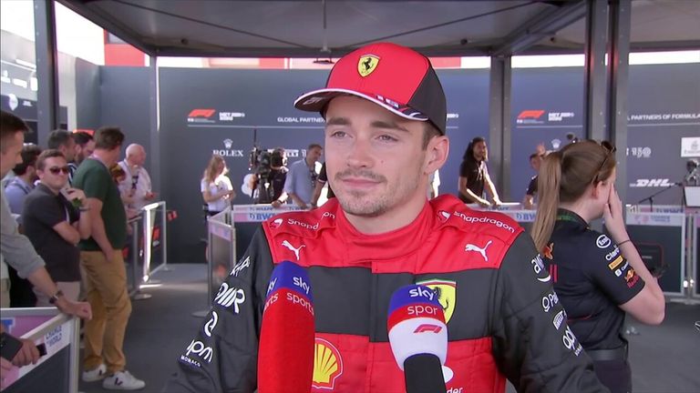 Charles Leclerc says Carlos Sainz 'did the perfect job and the perfect tow' to help him to pole position in France.