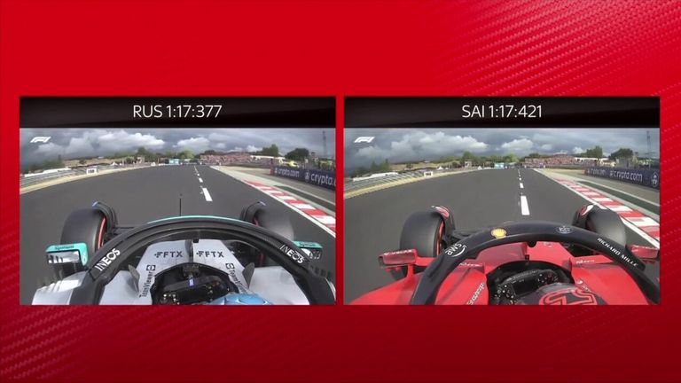 Anthony Davidson analyzes George Russell and Carlos Sainz's fastest laps in qualifying, with the Mercedes driver taking pole position.