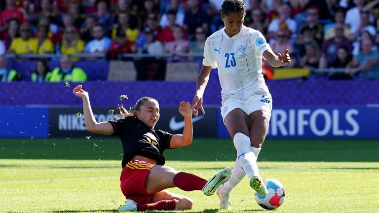 Belgium Women 1-1 Iceland Women: Justine Vanhaevermaet rescues a point for Belgium against Iceland in Group D opener