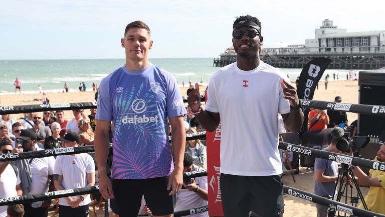 Billam-Smith and Isaac Chamberlain both sparred on the beach