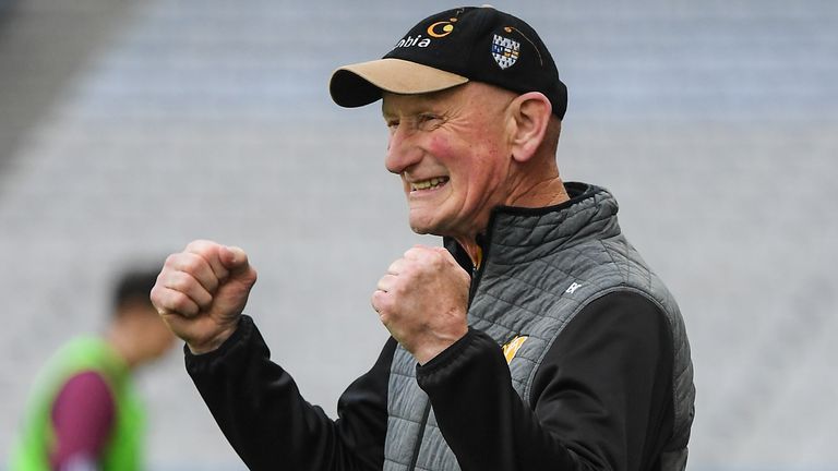 4 June 2022; Kilkenny manager Brian Cody reacts to a late score during the Leinster GAA Hurling Senior Championship Final match between Galway and Kilkenny at Croke Park in Dublin. Photo by Ray McManus/Sportsfile