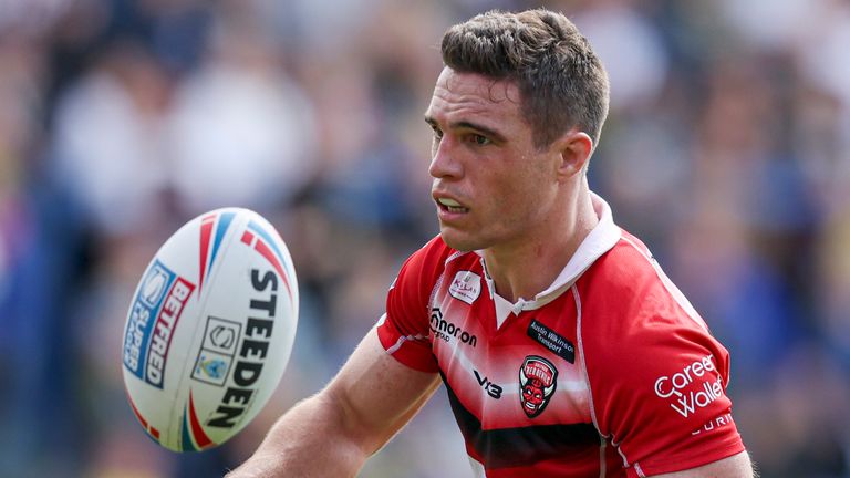 Picture by Paul Currie/SWpix.com - 03/07/2022 - Rugby League - Betfred Super League Round 17 - Warrington Wolves v Salford Red Devils - Halliwell Jones Stadium, Warrington, England - Salford Red Devils' Brodie Croft